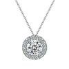 Korean Style Zircon Clavicle Necklace with Round Diamond Pendant