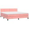 Sommier à lattes avec matelas - LED Rose - 160x200 cm - 2 places - Velours doux