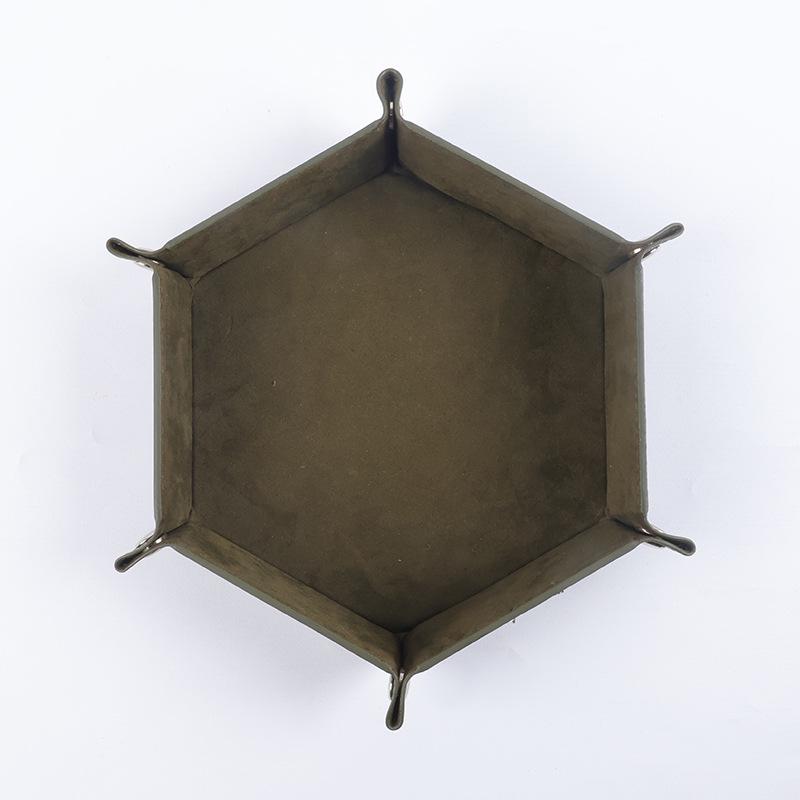 Hexagonal Velvet Foldable Dice and Storage Tray