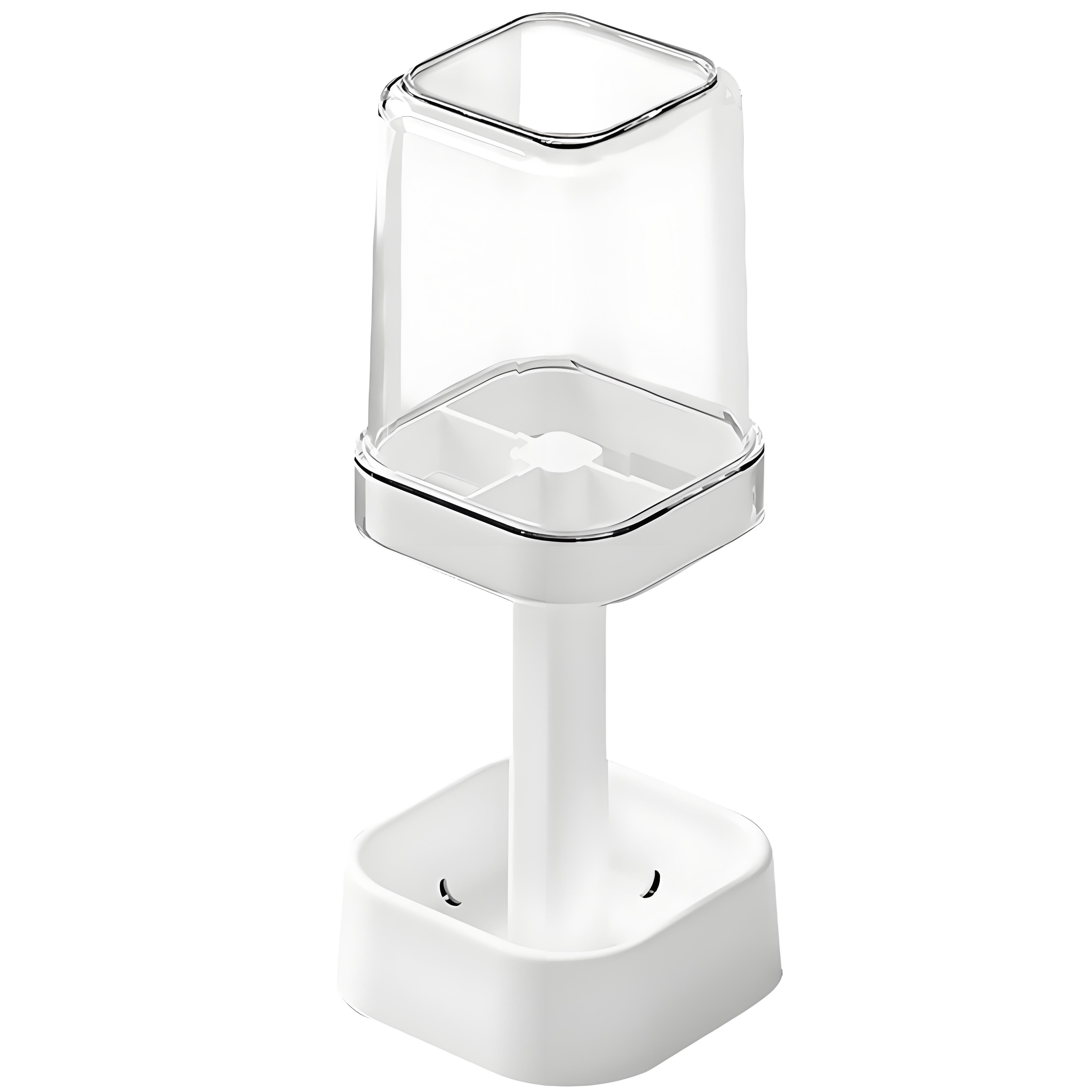 

3-Slot Bathroom Toothbrush Holder with Covered Cup | Hygienic Countertop Organizer | Fits Electric & Manual белый