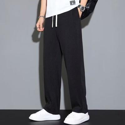 Ice Silk Sunscreen Pants Men's Summer Thin Large Size Men's Loose Straight Wide-leg Outdoor Construction Site Work Sports Casual Pants