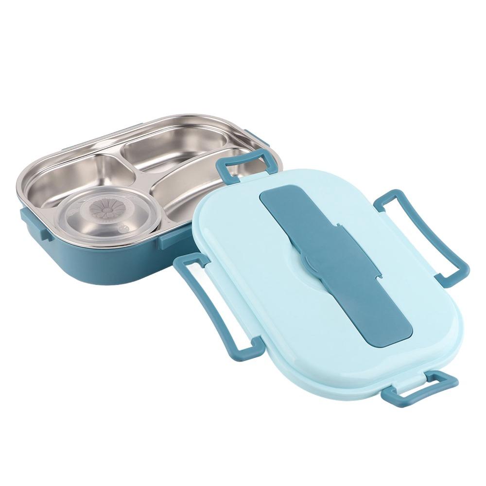 Includes Soup Bowl Portable Bento Box 4-Compartment Food Storage Container For Adults