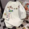 Women's Round Neck Short Sleeve Loose Fit 3D Print Cotton T-Shirt Casual Top