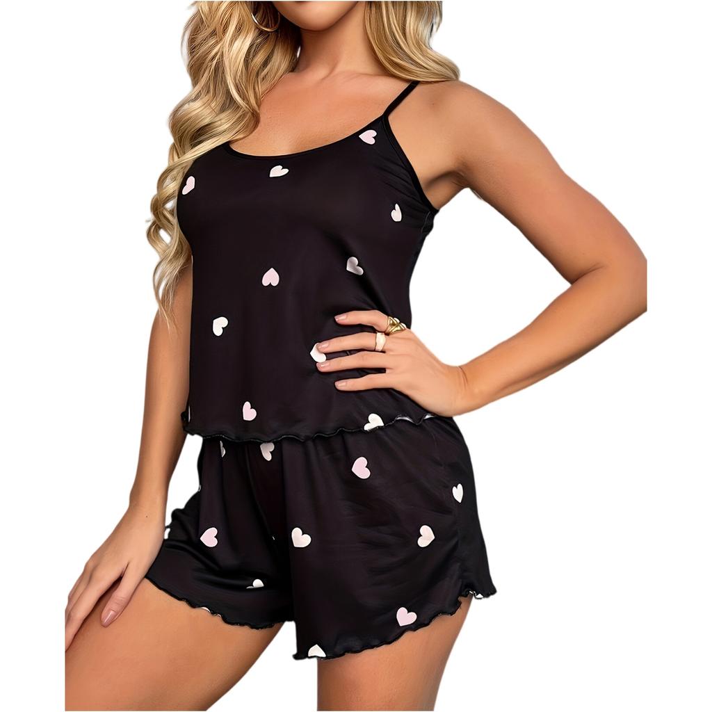 Women's Sleepwear , Sexy Camisole Vest Shorts Two-piece Set , Milk Silk Home Clothes
