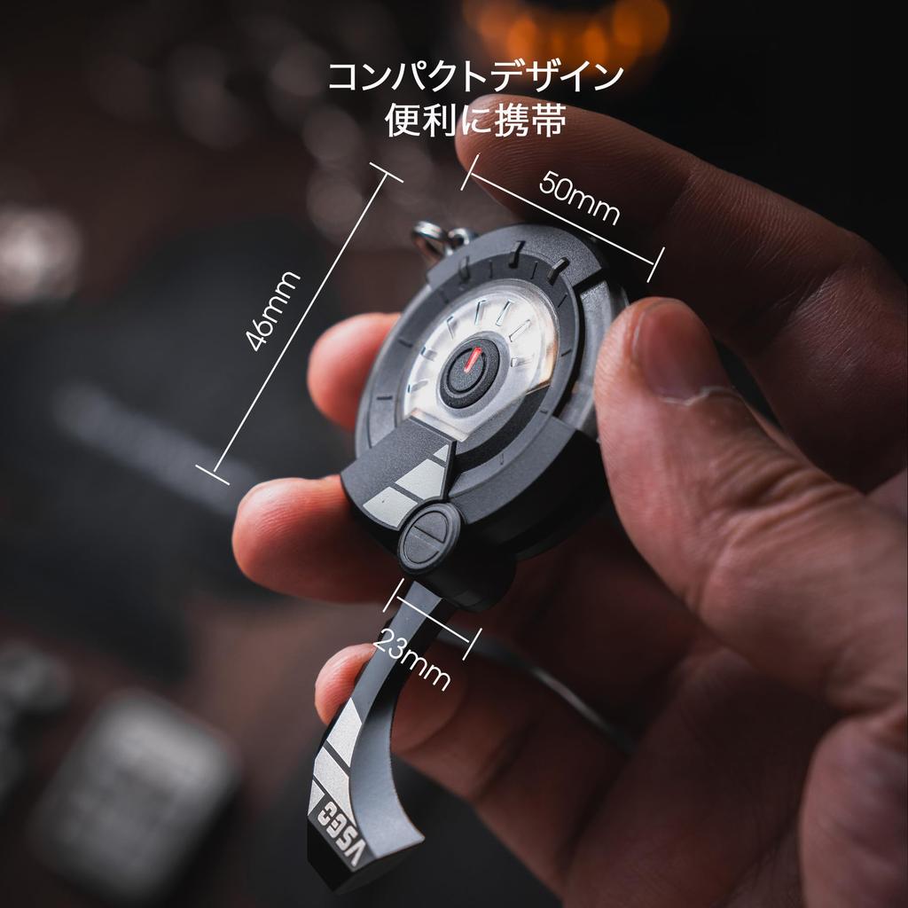 VSGO Rechargeable EDC Clip Pocket Flashlight with 3 Light 8 Light 200mAh Flat and Magnetic Versatile for Night and Signal Tools Sources, Modes,