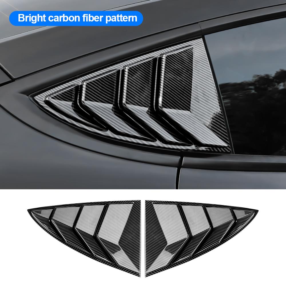 ABS Rear Car Window Shutter Cover For Tesla Model 3 2017-2025 2025 Highland Louver Side Vent Trim Triangle Modified Accessories