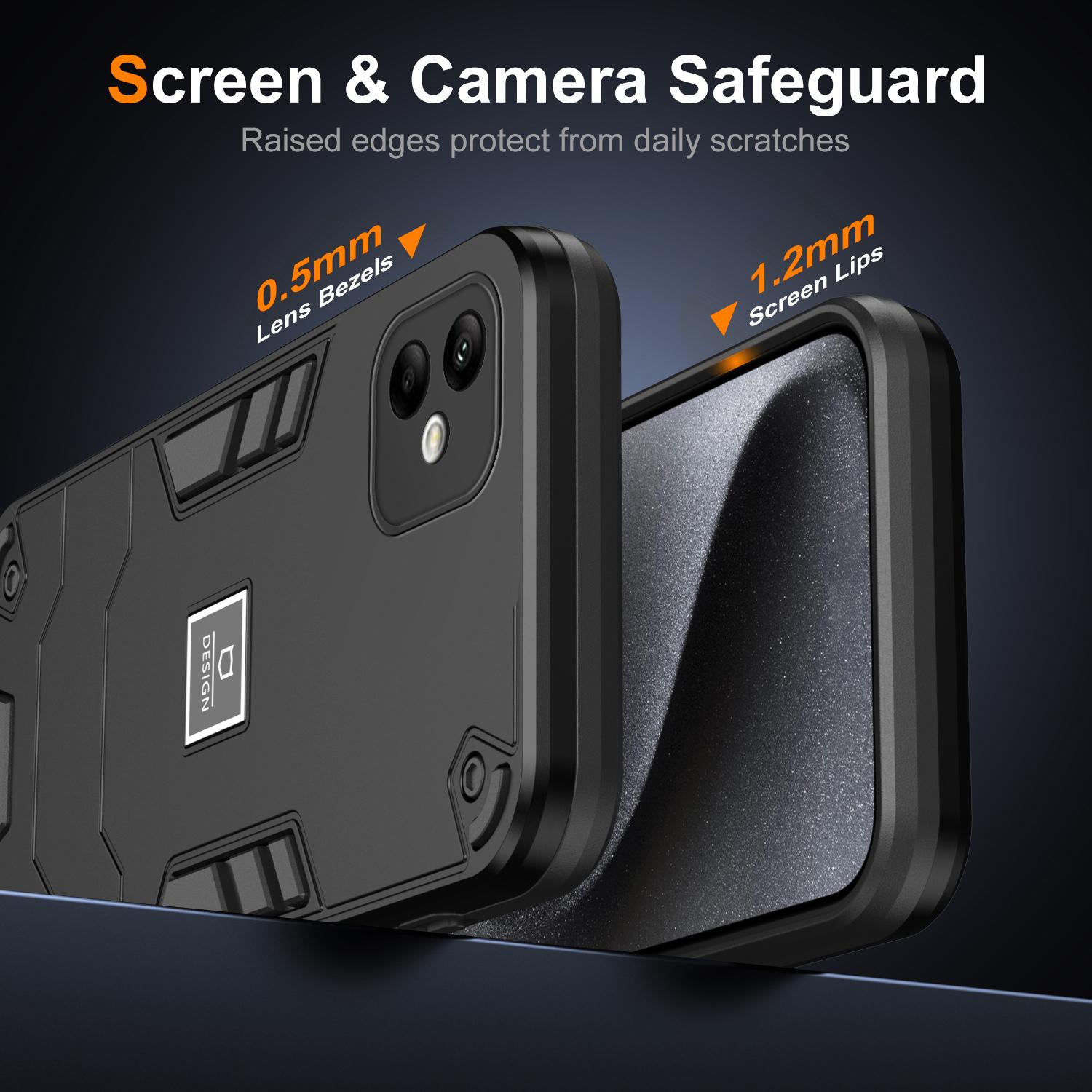 

For Samsung Galaxy A05 4G Phone Case Hard PC+Soft TPU Anti-Scratch Cover Black