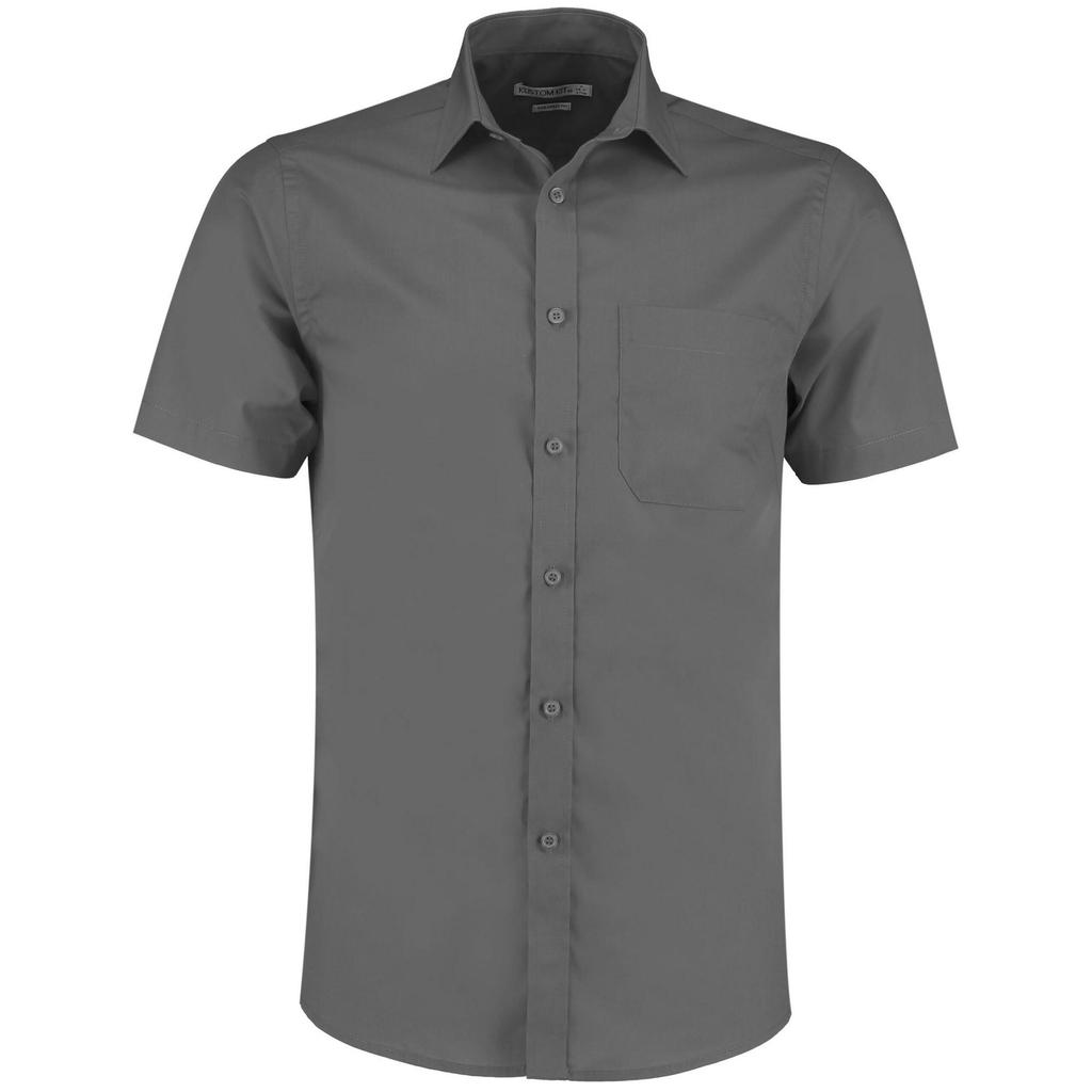 Kustom Kit Mens Poplin Short-Sleeved Shirt