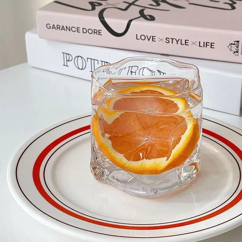 Korean Style Special-shaped Twist Glass Transparent Water Glass Whisky Wine Cup Coffee Cups Milk Cup Drinkware Glassware