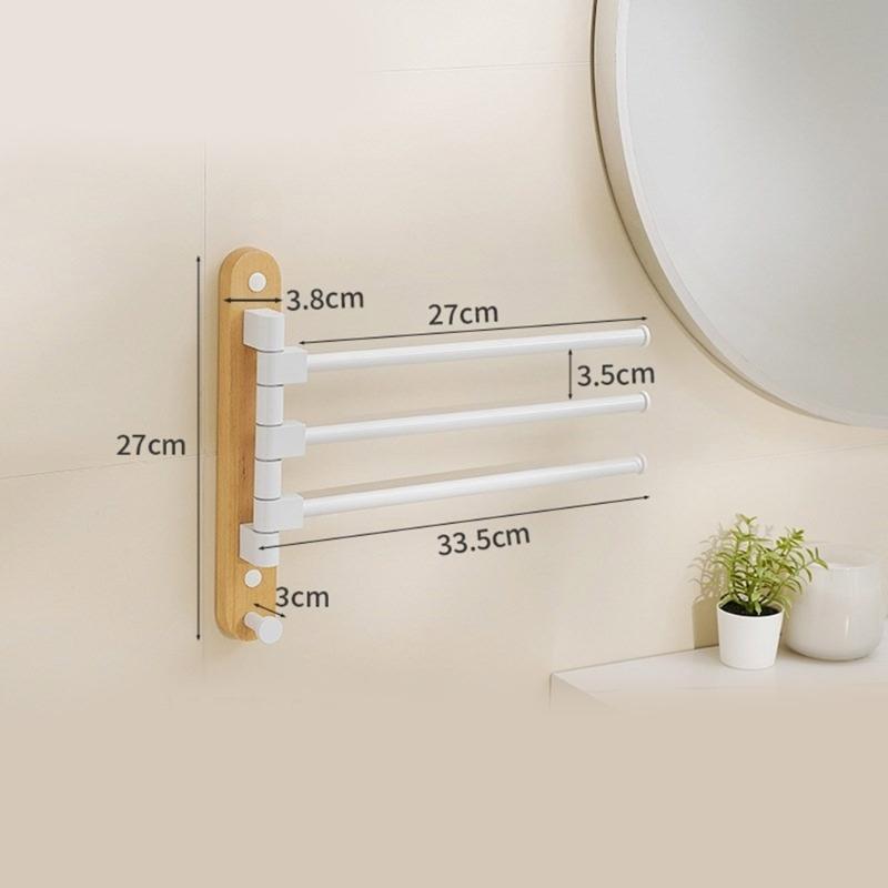 Platzsparender Handtuchhalter für Badezimmer Einfache Montage Doppelt ausziehbarer Stab Moderne Handtuchhalter für Badezimmerwand Tür