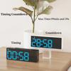 USB Powered Digital Alarm Clock TEMP Date Week Dual Alarm Timing Countdown Snooze Table Clock Auto Dimmable 12/24H DST LED Clock