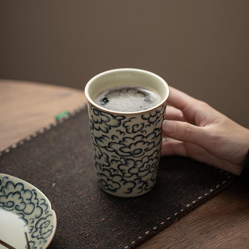 

230 мл Антикварная чашка для колы Ru Kiln Auscious Cloud, большая емкость, чашка для заваривания чая, личная кружка для домашнего хозяйства, подарочные наборы для напитков