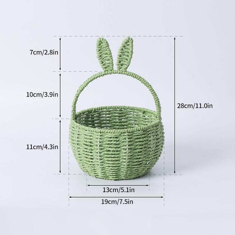 Rabbit Flower Basket for  Easter Cute Basket  Ear Basket Woven Gift Storage Holder Baskets Outdoor Picnic Baskets Flower Vase