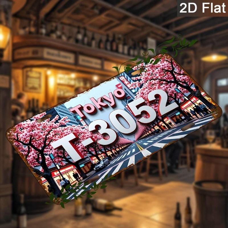 Digitální státní poznávací značka Auto Kovová dekorace 15x30cm