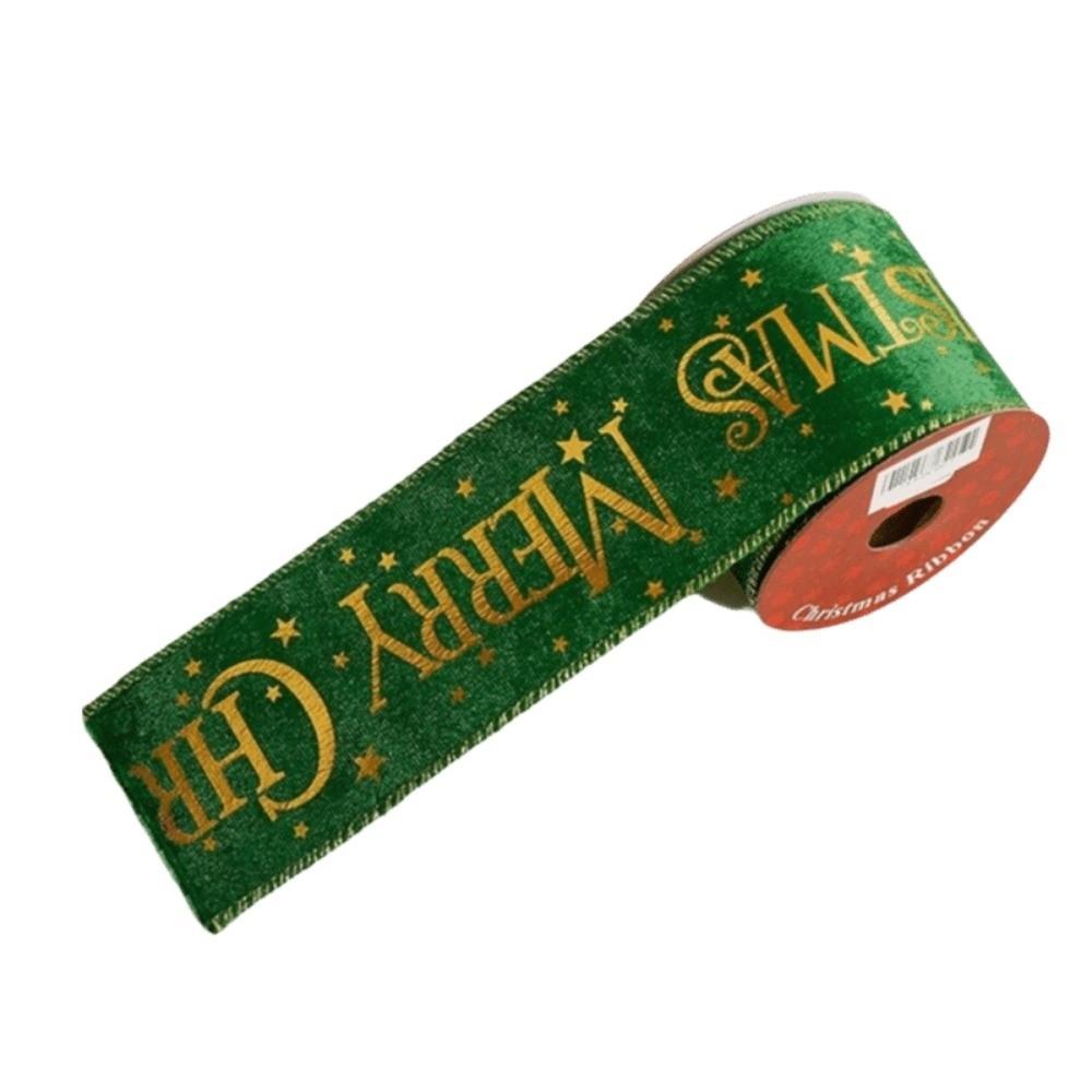 Fabric Trim Christmas Wrapping Ribbon Merry Christmas Snowflakes Pattern Ribbon Bow Making