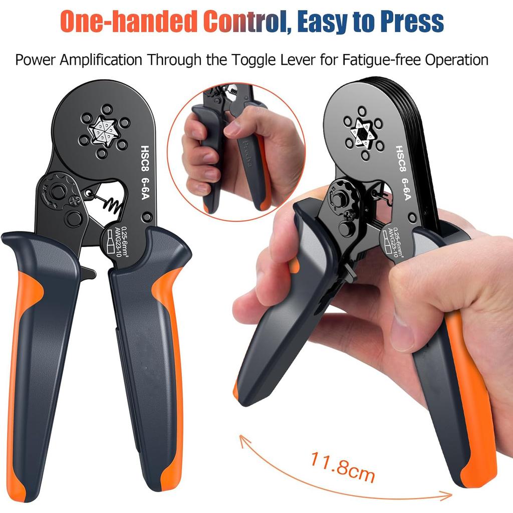 Rohrklemmen Crimpzange HSC8 6-4/6-6 Crimpzange Draht Mini Aderendhülsen Crimpwerkzeuge Haushalt Elektro-Set Mit Box Drahtspitzen