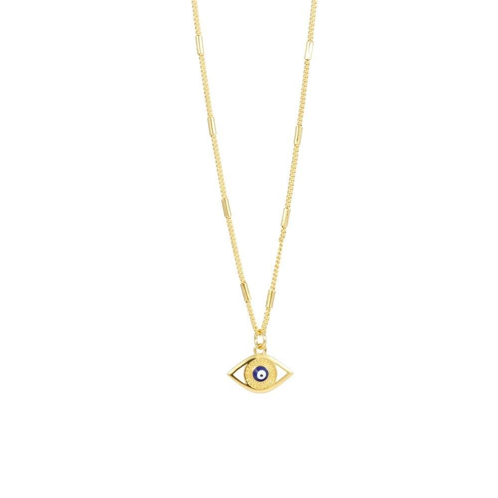 

Copper Gold Plated Devil s Eye Necklace Vintage Eyeball Neck Chain Demon Eye Necklace Party Favors синий