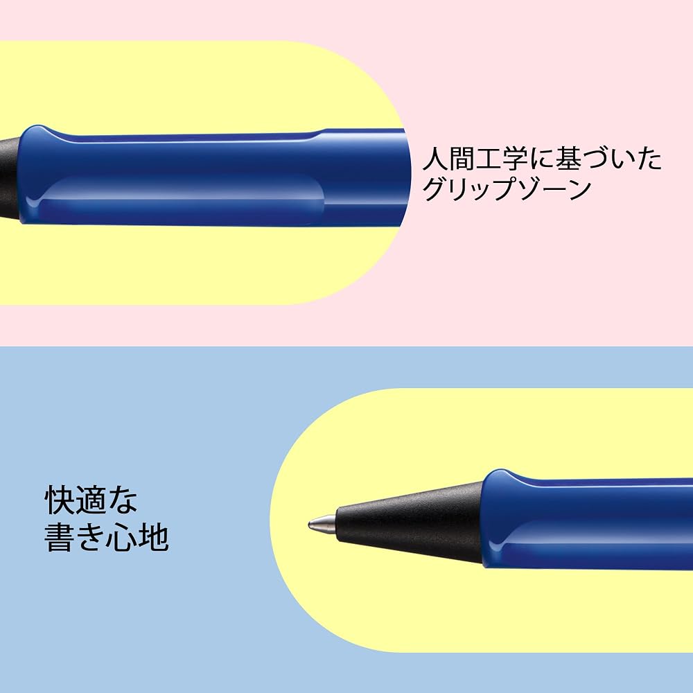 LAMY (Ramy) Safari Blue Ballpoint Pen - Ergonomic Grip Line Width M - Comfortable for Long Writin...