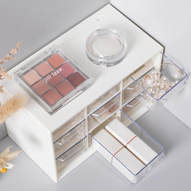 Bedroom Sundries Storage Box Dust-proof Nine-square Grid Small Drawer Girls Jewelry Nail Polish Art Stickers Organization