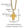 Gu Meng Hip-Hop Fashion Pendant: Copper Cross with Colored Zircon