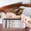 Snooze Mirror Digital Alarm Clock LED Night Lights Thermometer Wall Clocks Lamp Square Rectangle Multi-function Table Watch USB