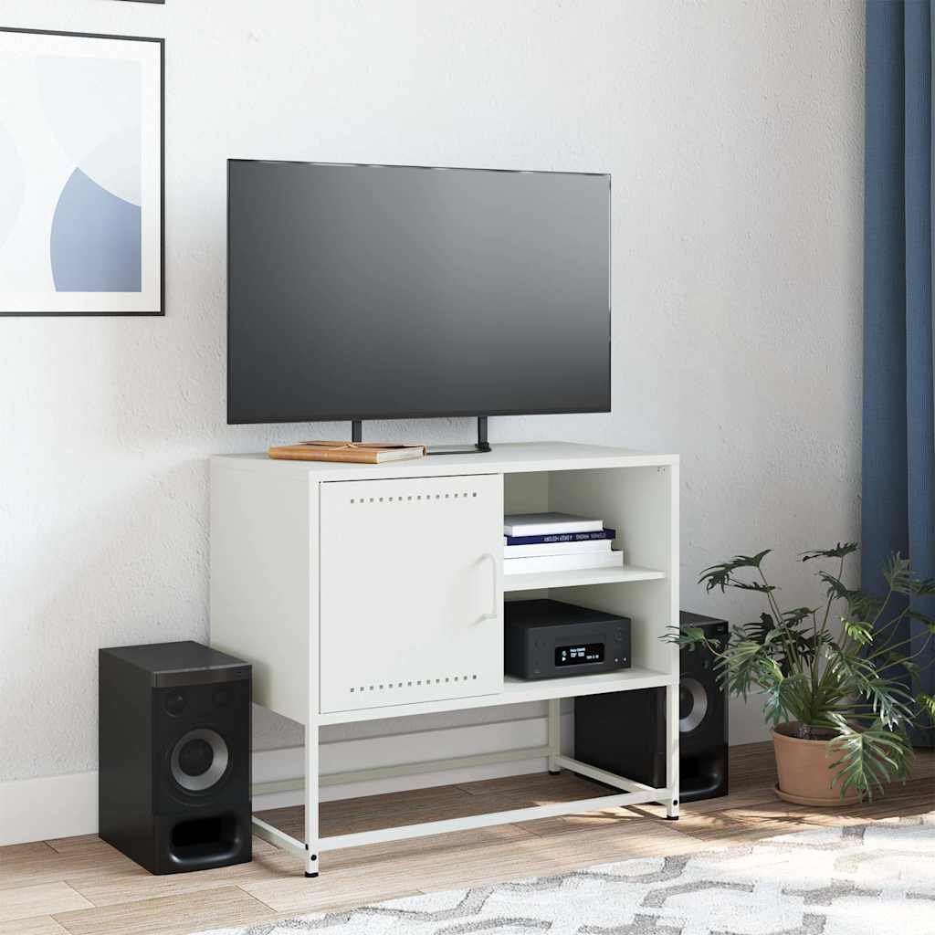 TV Stand White 68 x 39 x 60.5 cm Steel