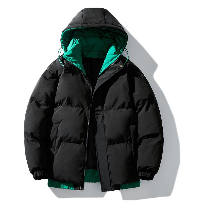 

Men s Korean Style Hooded Cotton-Padded Jacket - Thick, Warm, and Trendy Winter Wear M