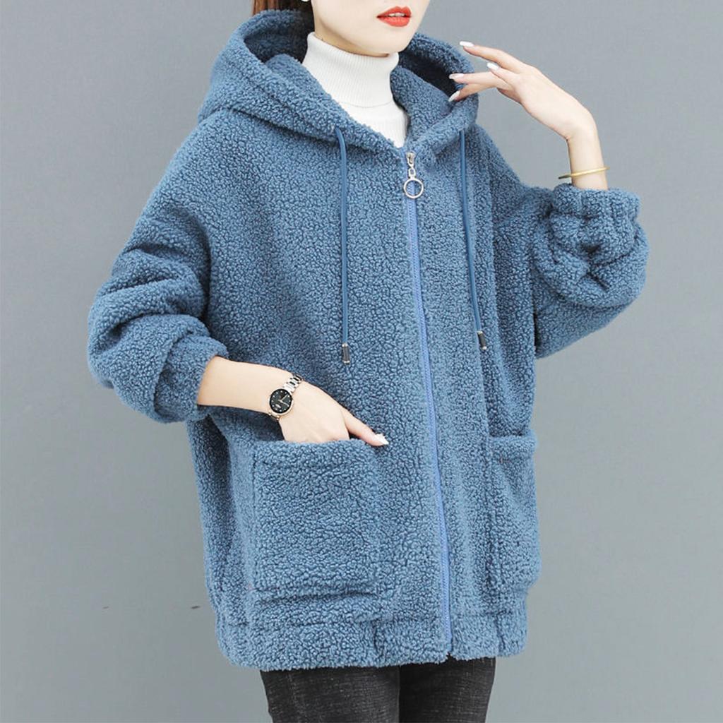 Damen Lässige Farbe Dreiviertelarm Tasche Hemdjacke
