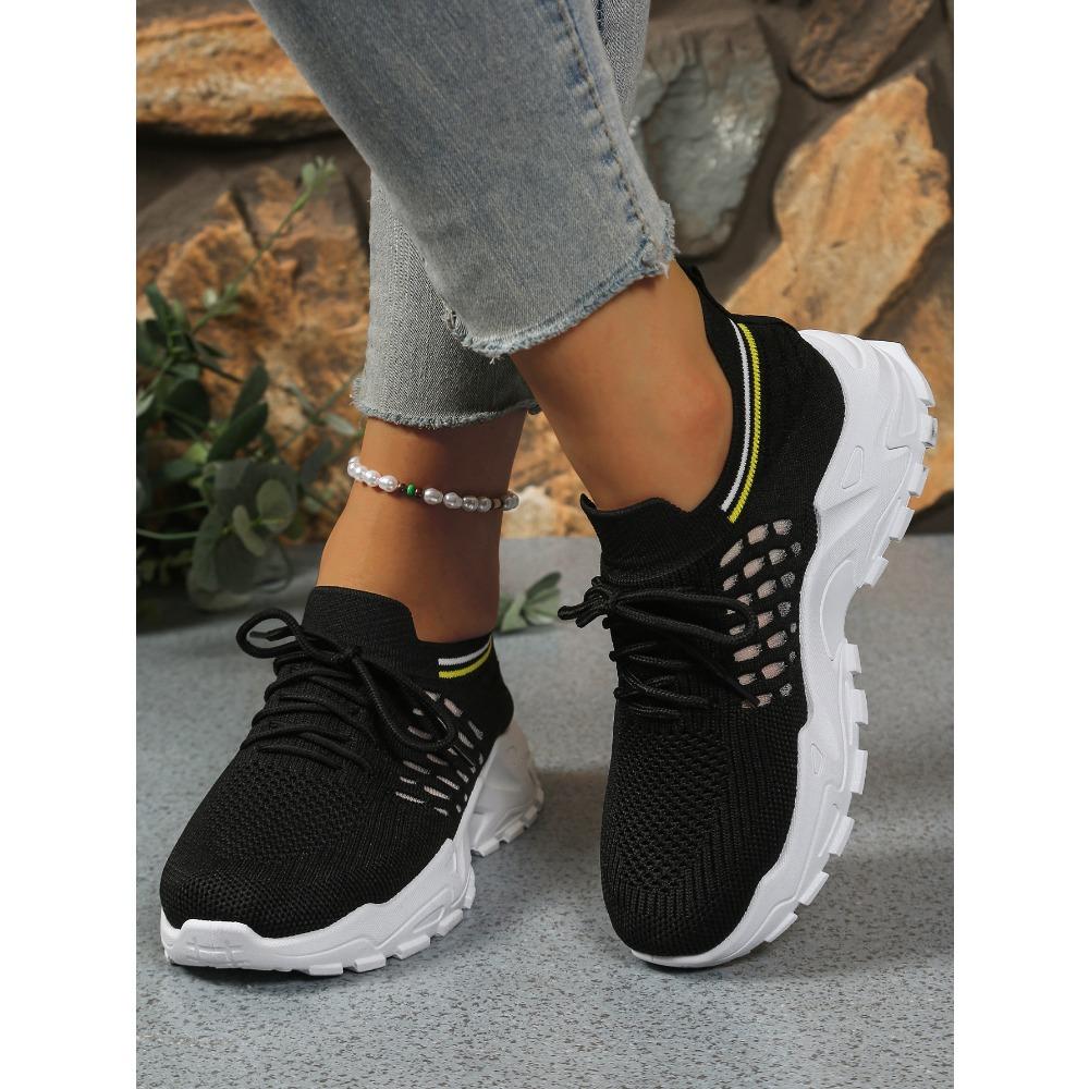 Women's Summer Breathable Flyknit Mesh Shoes, Fashion Versatile Casual Athletic Flats for Women