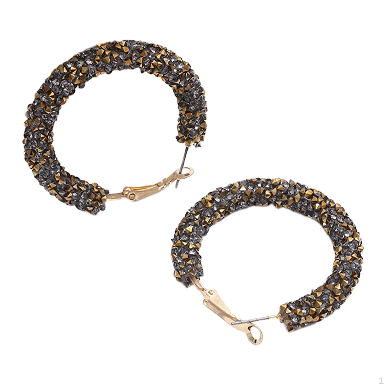 Элегантные серьги-кольца с кристаллами для женщин - Стильные и универсальные украшения