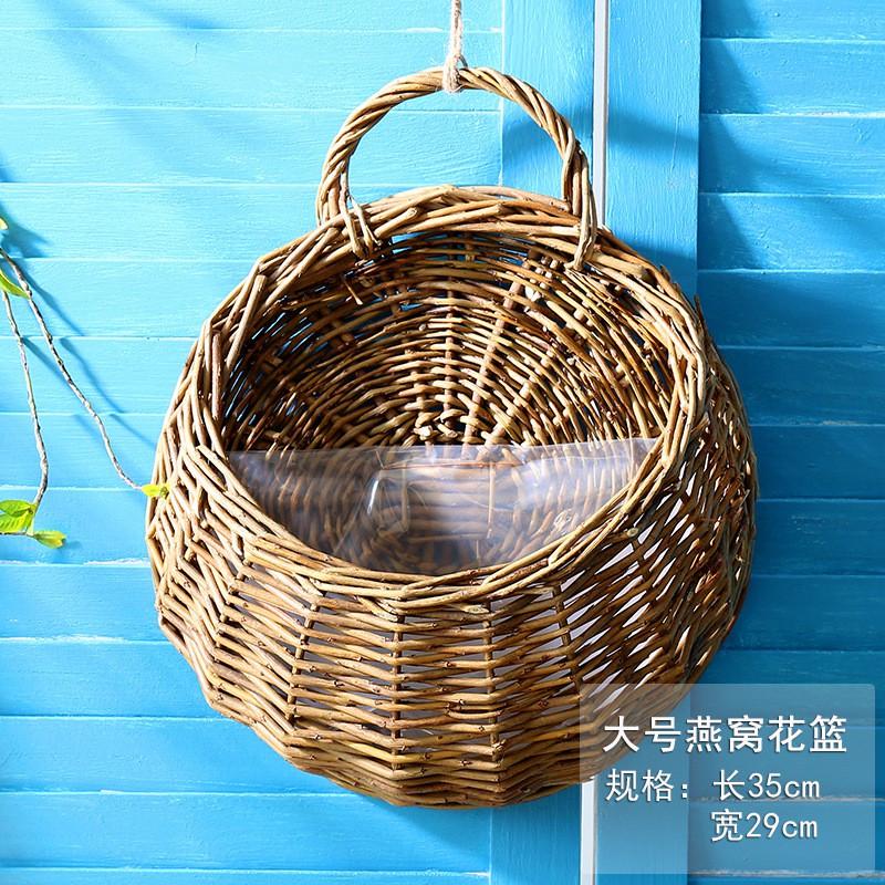 Handwoven Willow Wall Hanging Basket Decor Indoor Plants Rustic Boho Home Small Medium Large Sizes