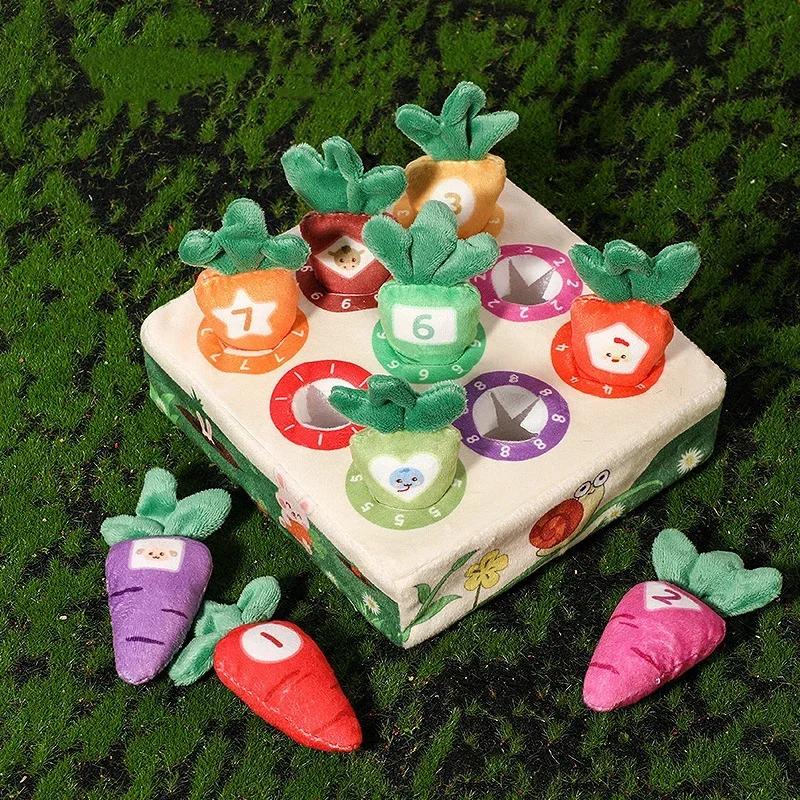 Montessori Carrot Harvest Game Cotton Shape Color Classification Matching Recognition Puzzle Toys