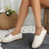 Women's Casual Canvas Slip-On Shoes Flat Espadrille Loafers Comfortable Round Toe Lightweight Walking Shoes for Large Sizes