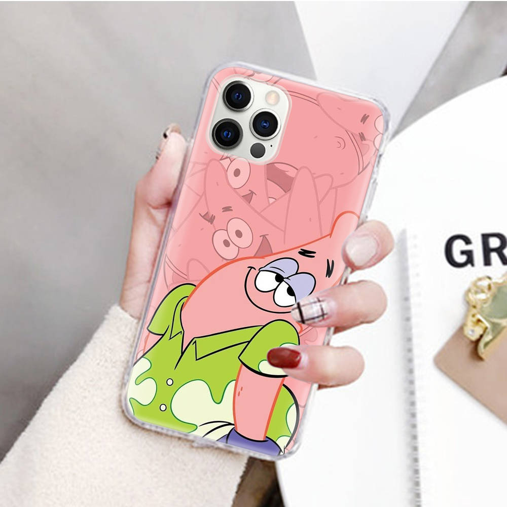 JS44 Spongebob Cartoon Transparente Hülle für Samsung A04 A14 A23 M33 M53 Realme 10 9 C35 C55 VIVO Y02 X80 Infinix Hot 30 Note 11 Tecno Spark 8P Pro