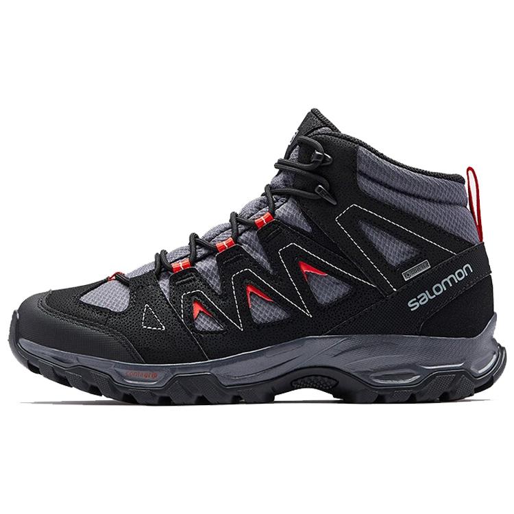

SALOMON Cushioning Slip Resistant Abrasion Resistant Mid top Mountaineering Hiking Shoes Men s Ebony 413807 41