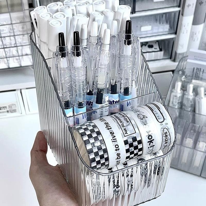 Desktop Five Grid Storage Box, Transparent Trapezoidal Acrylic Dressing Table, Household Lipstick And Cosmetics Sorting Box