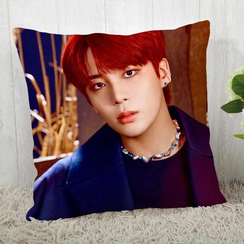 Custom Ateez KPOP Square Pillowcase Custom Zippered Pillow Cover Case 45x45cm(One Side) 04.1