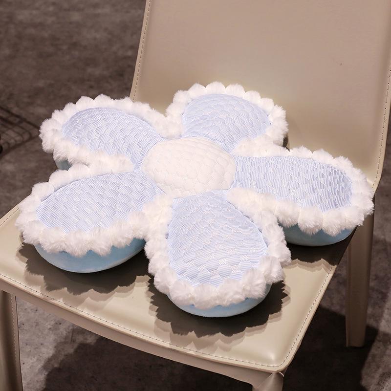 Cross-Border Ice Silk Velvet Flower Seat & Sofa Cushion