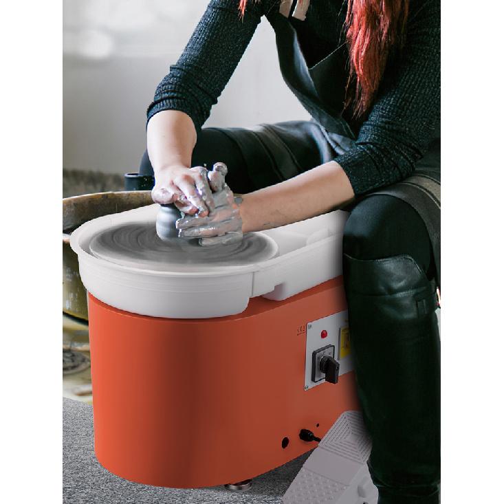 SucceBuy Electric Pottery Wheel Machine 28cm 350W Manual Handle Foot Pedal for School Ceramic Clay Working Forming DIY Art Craft