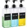 3pcs 500ml with Label Hand Soap Dispenser Set Plastic Bathroom Countertop Soap Dispenser Empty Empty Plastic Dispenser