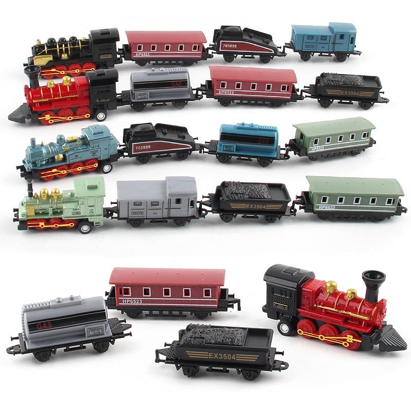 Retro Alloy Pull-Back Toy Train: Freely Assembled English Version for Children