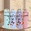 1PC Balancing Sheep Heart Graphic,750ml Color Plastic Sports Water Bottle,Leakproof Flip Straw Lid,Suitable for Sports Office Home Use