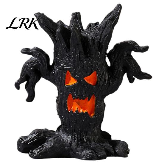 Miniature Sand Table Landscaping Halloween Tree Demons Ornaments, Resin Micro Landscape Figures, Dark Gothic Window Display Props Forest Ghost