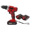 Electric Cordless Drill Screwdriver 25+1 Torque LED Work Light w/ 2 Battery 42V