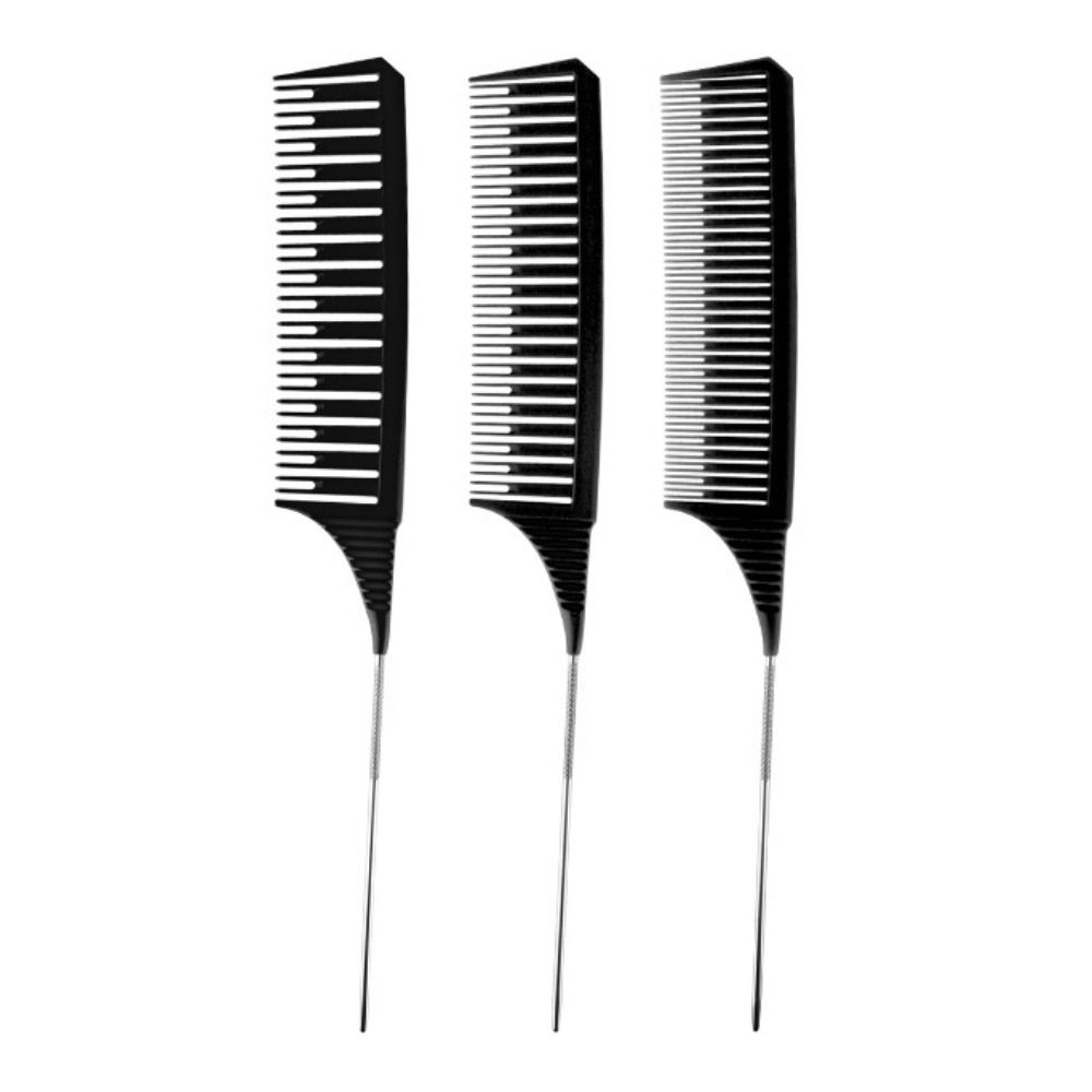 3pcs Highlighting Tailed Comb Set Weaving Hair Styling Combs Coloring Dyeing Comb