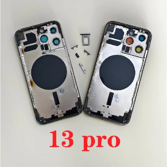 Rear Shell OEM For iPhone 13 Pro Max 12 Mini 11 SE3 14 Pro max Back Housing With Free Gifts,Back Shell Frame+Back Cover+Side Key