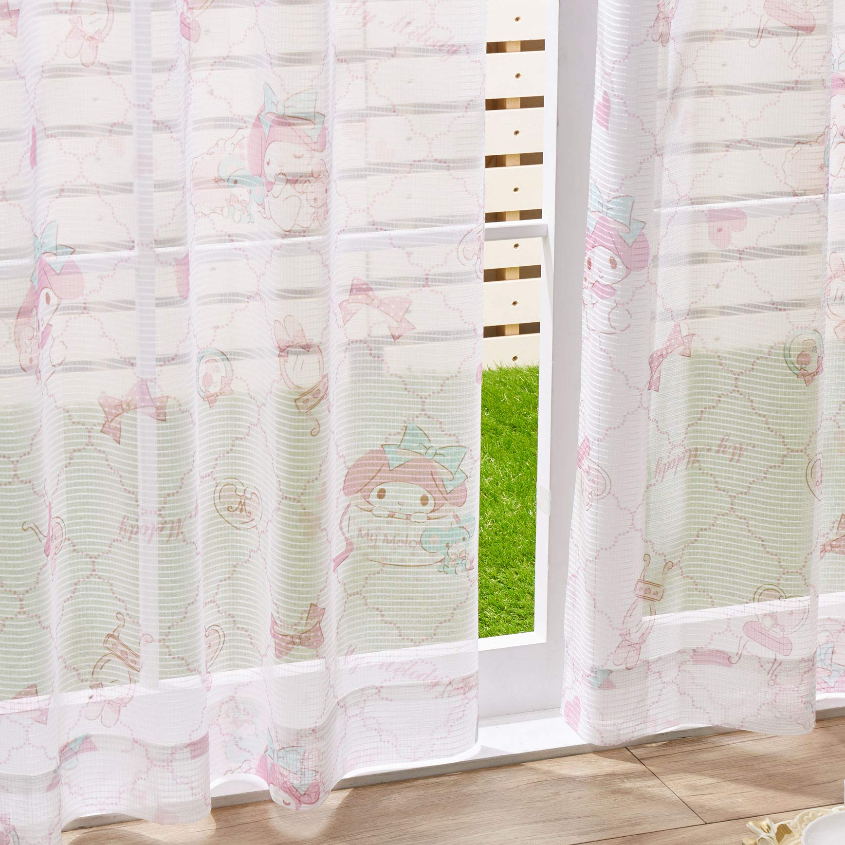

Sanrio My Melody Lace Set of 100cm x See-Through Curtains, 2, 198cm, SB-456