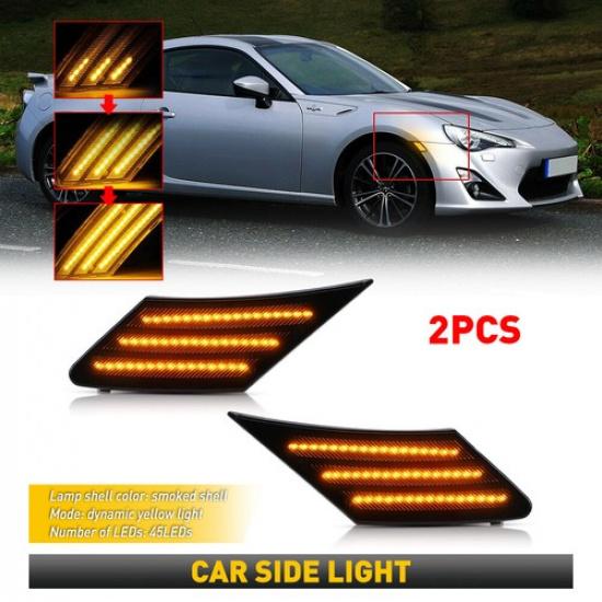 Smoked Lens Amber LED Front Fender Marker Lamp Side Fit 2013 - Subaru BRZ A