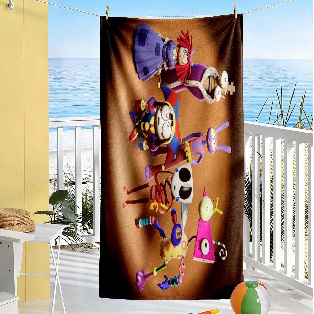 The Amazing Digital Circus Game Beach Towel Quick-Dry Soft Microfiber Comfortable Lightweight Suitable for Swimming, Gym, Camping, Yoga Vacation