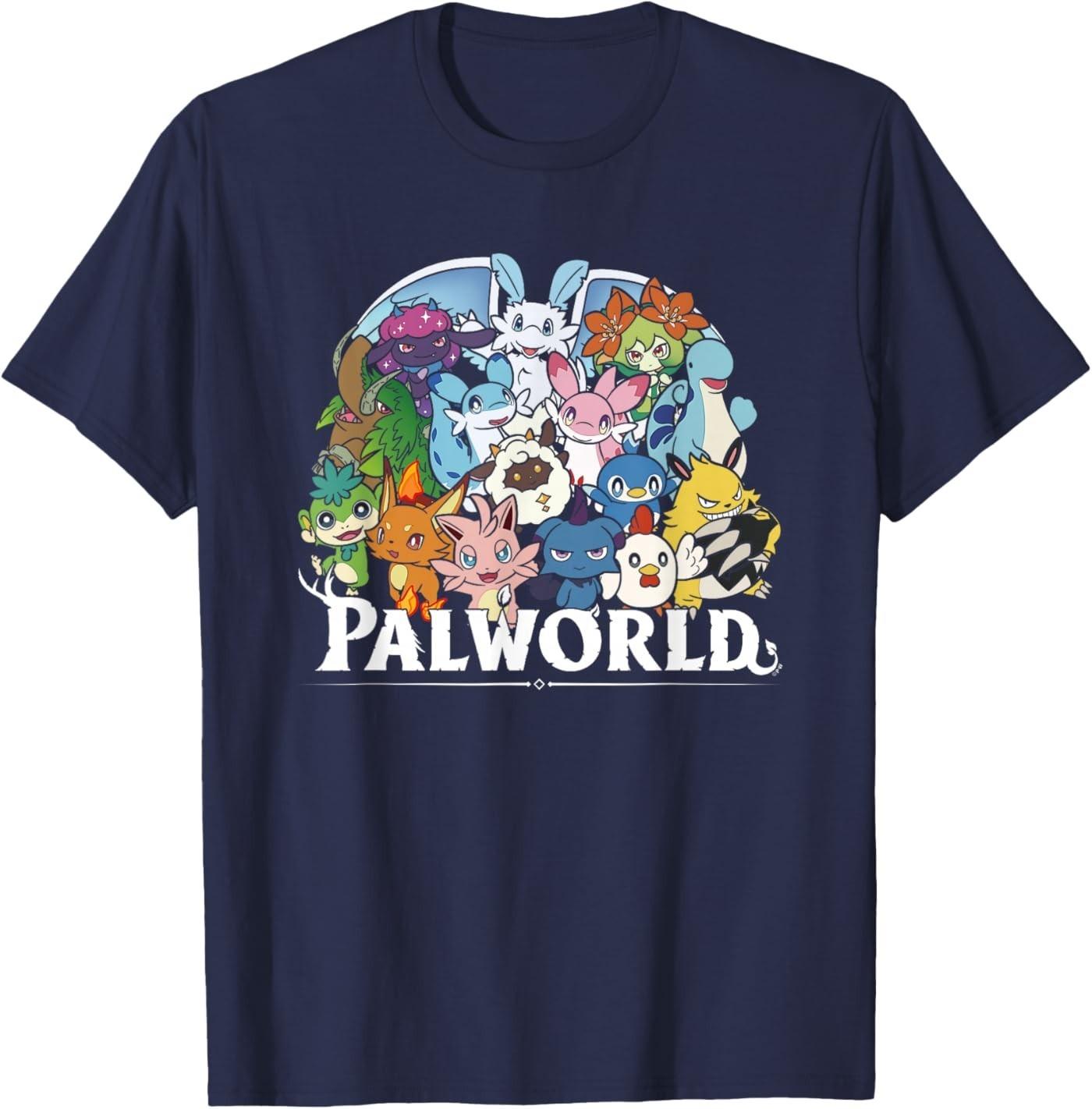 Palworld Full Character Group Portrait Video Game Unisex T-Shirt S
